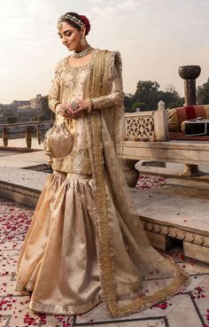 Raw Silk Gharara Kameez Nikkah Wedding Dress Pakistani Nikkah Wedding Dress, Gharara Pakistani, Silk Gharara, Garara Dress, Wedding Dress Pakistani, Bridal Gharara, Nikkah Outfit, Nikkah Wedding, Gharara Designs