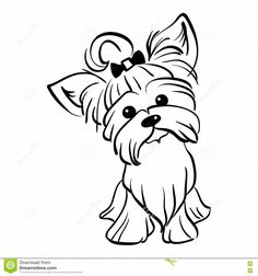 a small dog with a bow on its head is shown in the shape of a heart