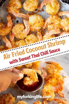 air fried coconut shrimp with sweet thai chili sauce is an easy and delicious appetizer