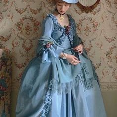 Baby Blue Marie Antoinette 18th c. Dress Halloween Renaissance | Etsy Baroque Costume, Marie Antoinette Dress, 1770s Fashion, Bridgerton Ball, Marie Antoinette Dresses, French Dresses, 18th Century Dresses, Rococo Dress, 18th Century Women