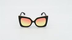 Orange/yellow 'She's So Shady" Sunglasses - Mo-Ka Queenz Orange Mirrored Lenses Cat Eye Sunglasses, Chic Multicolor Cat Eye Sunglasses, Funky Glasses, Big Sunglasses, Sunglasses Collection, Black Frames, Quilted Crossbody Bag, 2024 Trends, Color Lenses