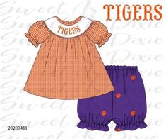 Clemson Embroidered Bloomer Set Bloomer