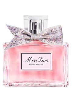 What it is: A multi-colored fragrance composition in a reinvented bottle adorned by an exceptional bow.Fragrance story: Miss Dior Eau de Parfum is a colorful floral bouquet, like a millefiori, alive with notes of Grasse rose, peony, iris and lily of the valley. Its couture bow, an extraordinary piece of craftsmanship, is embroidered with a myriad of colorful specks to reflect the flowers' vividness. Style: Floral.Notes: Floral bouquet, centifolia rose, tender woods. Made in France Dior Bottle, Profumo Victoria Secret, Perfume Dior, Koleksi Parfum, Dior Parfum, Perfume Carolina Herrera, Dior Miss Dior, Dior Fragrance, Centifolia Rose