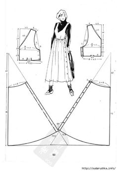 a drawing of a woman's dress and hat, with measurements for the collar