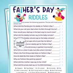 father's day riddles printable