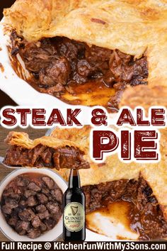 steak and ale pie with beer on the side