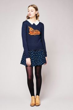 Princess Highway - Dear Deer Sweater Outfit With Tights, Genderqueer Fashion, Outfits 2014, Princess Highway, Gothic Grunge, Alternative Style, Ochako Uraraka, Pretty Style