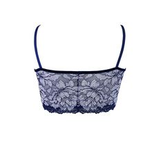 Introducing the Mezzanotte Bralette. This intricately crafted two-tone lace bralette is made from the finest Italian lace including a velvet trim which results in amazing comfort and beautiful style. Try pairing with your partner using the Mezzanotte Accessories for a stunning effect. Product Details: -Made in New York -Italian lace and velvet trim -Bralette with no underwire -Adjustable straps -Pullover design -Hand wash or gentle cycle and hang dry Lace: 53% Polyamide 35% Elastane 12% Viscose Fitted Blue Bra With Lace Closure, Seamless Fitted Lace Bra, Fitted Seamless Lace Bra, Fitted Lace Seamless Bra, Lace Camisole Bra With Lace Trim, Party Bra With Lace Closure, Party Bra With Contrast Lace, Party Bra With Contrast Lace And Fitted Design, Fitted Lace Bra With Lace Trim