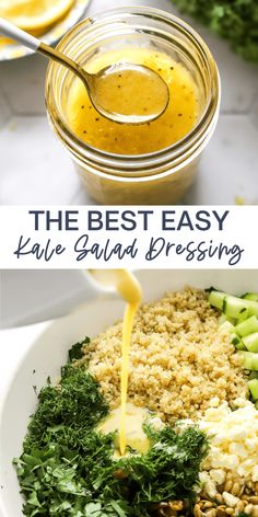 the best easy kale salad dressing recipe is made with fresh greens and quinoa