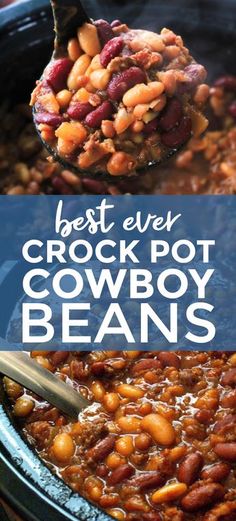 the best ever crock pot cowboy beans recipe is so good and easy to make