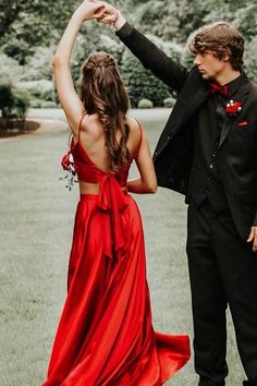 SP1052,Two Piece Red Front-split Long Prom Evening Dress · SofieProm · Online Store Powered by Storenvy Matric Farewell, Prom Pictures Couples, Red Prom Dress Long, Prom Picture Poses, Prom Pics, Prom Photoshoot, Prom Couples, Prom Photography, Prom Poses