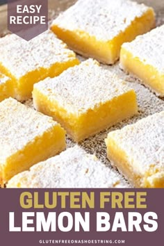 easy gluten free lemon bars with text overlay