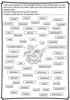 the french language worksheet for children with pictures and words to describe their feelings