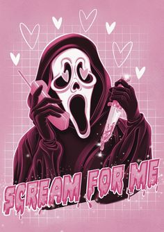 a person in a hoodie holding a pipe with the words scream for me on it