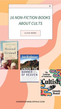 an image of books about cults on the cover of a book with text that reads,