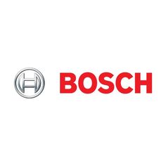 the bosch logo is shown in red and black on a white background, as well as an image of a car's emblem