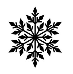 a black and white snowflake on a white background