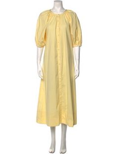 Staud Tent DressYellowShort Sleeve with Crew NeckButton Closure at FrontFit:Dresses by Staud typically fit true to size. Luxury Cotton Dress By Staud, Sweater Pants, Accessories Jacket, Shirt Accessories, Shoulder Sweater, Hoodie Dress, Casual Jeans, Sweater Accessories, Vintage Tags