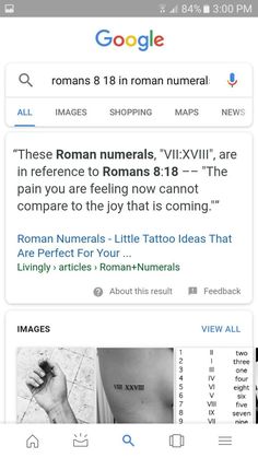 an iphone screenshot showing the text and images in roman numerals on it