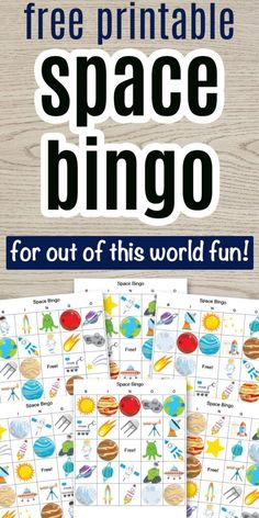 printable space bingo game for kids to play on the floor with their own name