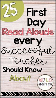 the words 25 first day read alouds every successful teacher should know about in this book