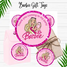 Barbie Birthday Party Favor Stickers- Tags- Printable Barbie Stickers Printable, Sparkle Barbie, Barbie Stickers, Cute Barbie, Barbie Gifts, Baby Shower Cupcake Toppers, Barbie Birthday Party, Baby Shower Invitaciones, Tags Printable