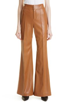 Alice + Olivia Dylan High Waist Wide Leg Faux Leather Pants | Nordstrom Leather Wide Leg Pants, High Waist Wide Leg Pants, Pants Style, Alice And Olivia, Faux Leather Pants, Sky High, Alice Olivia, Bottoms Pants, Fashion Pants