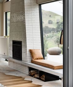 an instagram photo of a living room with a fireplace