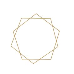 a golden geometric frame on a white background with the shape of an octagon