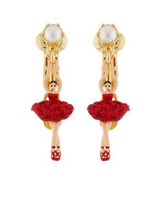 Les Néréides classic line Pas De Deux has been reinterpreted with mini ballerinas adorned with crystals. Available this season with red crystals.AHMDD101C/8 AHMDD101C/8 Luxury Red Clip-on Earrings, Luxury Red Clip-on Jewelry, Luxury Classic Crystal Earrings For Pierced Ears, Les Nereides, French Designer, Designer Jewellery, Red Crystals, Ballerinas, Ear Piercings