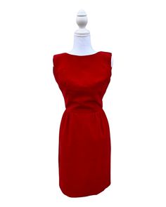 "Scarlet Red Velvet Classic Cocktail Dress With Bow in the back. Has a tiny spot as pictured. Bust: 34\" Waist: 26\"" Fitted Red Dress With Back Zipper, Red Fitted Dress With Back Zipper, Classic Fitted Mini Dress Lined, Red Tulle Dress, Classic Cocktail Dress, Holiday Cocktail Party, Holiday Cocktail, Red Velvet Dress, Classic Cocktail