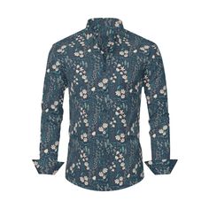 Elevate your style with our Floral Shirt for Men, a Vintage-Inspired Dress Shirt meticulously crafted for those who appreciate the timeless charm of retro fashion. This Blue Floral Shirt, made from 100% polyester, seamlessly blends sophistication with a touch of vintage elegance.Featuring a captivating blue and beige floral pattern print, this Floral Dress Shirt is designed for versatility and style. With long sleeves for a classic look and no pocket for a streamlined appeal, this Retro Shirt fo Light Blue Slim Fit Long Sleeve Shirt, Light Blue Long Sleeve Slim Fit Shirt, Light Blue Slim Fit Shirt For Spring, Blue Slim Fit Shirt With Casual Collar, Light Blue Slim Fit Collared Shirt, Slim Fit Light Blue Collared Shirt, Blue Casual Collar Shirt For Spring, Blue Slim Fit Button-up Shirt, Blue Slim Fit Collared Shirt