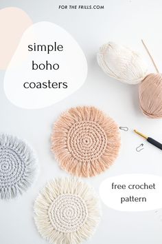 crochet patterns for simple boho coasters