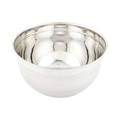 a stainless steel bowl on a white background