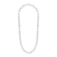 Sterling Silver Wide Paperclip Chain Necklace Paperclip Chain Necklace, Helzberg Diamonds, Detailed Necklace, Silver Shop, Link Necklace, Metal Stamping, Paper Clip, Link Chain, Chains Necklace