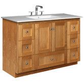 a bathroom vanity with two drawers and a sink in the middle, on a white background