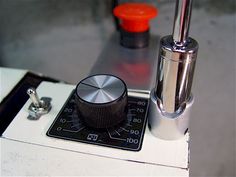 an electronic device is sitting on top of a table