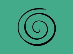 a black and white spiral on a green background