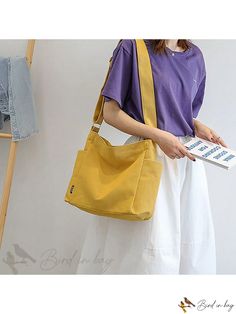 Bird in Bag - Womens Shoulder Bag with Large Capacity Pouch, Stylish Crossbody Bag Casual Bucket Bag With Cell Phone Pocket, Casual Yellow Canvas Bag With Adjustable Strap, Yellow Shoulder Bag With Pockets, Casual Yellow Shoulder Bag For Daily Use, Casual Yellow Shoulder Bag, Casual Large Capacity Yellow Canvas Bag, Trendy Yellow Shoulder Bag With Pockets, Casual Yellow Bags With Pockets, Casual Yellow Shoulder Bag For Everyday Use