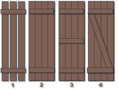 the side view of a wooden fence with four sections cut out and labeled in three different ways