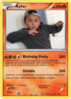 an orange birthday card with a photo of a young boy