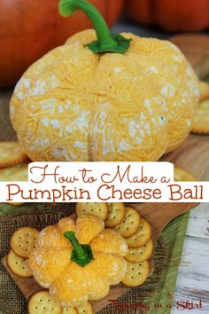 how to make a pumpkin cheese ball with pretzels and crackers in it