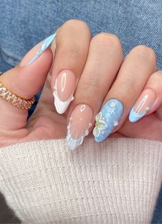 Shell Nails, Vacation Nails, Beach Nails, Nail Inspiration, Pretty Acrylic Nails, Short Acrylic Nails