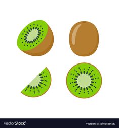 kiwi fruit sliced in half and whole