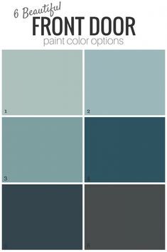 blue and gray color scheme with the text, 8 beautiful front door paint colors