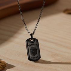 This sterling silver fingerprint dog tag necklace is a great memorial gift for men to honor memory of a loved one. This stunning necklace is a spiritual way to keep a loved one dear. Designed in clean classic shapes and modern clean lines, our personalized fingerprint necklace is made using just a photo of the thumbprint ink-print with no fingerprint kit required. P R O D U C T ∙ I N F O * Material: High Quality Solid 925 Sterling Silver. * Finishing: Silver - Gold-plated - Rhodium-plated * Dime Christmas Gift Grandpa, Grandpa Memorial, Thumbprint Jewelry, Memorial Christmas Gift, Grandpa Christmas Gifts, Fingerprint Necklace, In Memory Of Dad, Memorial Necklace, Grandpa Gifts