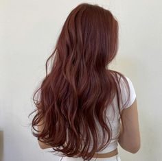 Red Hair Trending, Auburn Hair Color Cool Skin, Hair Colors On Asian Hair, Auburn Hair Girl Aesthetic, Blonde To Dark Red Hair Before And After, Shay Mitchell Red Hair, Long Red Layered Hair, Mocha Red Hair Color, Dark Auburn Brown Hair Color