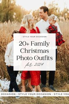 the family christmas photo outfits is featured in this postcard