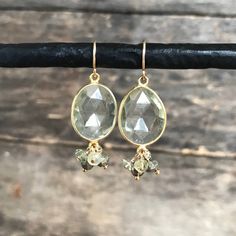 Prasiolite Earrings Green Amethyst Earrings Pyrite Earrings | Etsy Dainty Gold Earrings With Gemstone Accents, Elegant Gold Earrings With Green Amethyst, Gold Peridot Gemstone Earrings, Green Amethyst Gemstone Earrings, Gold Earrings With Green Amethyst For Gift, Peridot Dangle Earrings In Gold, Gold Teardrop Peridot Earrings, Green Amethyst Gemstone Dangle Earrings, Dangle Earrings With Green Amethyst Gemstone