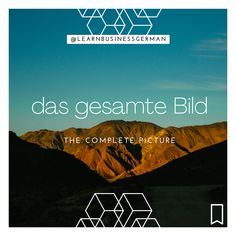 an advertisement for a business with mountains in the background and text that reads, das gesamte bld